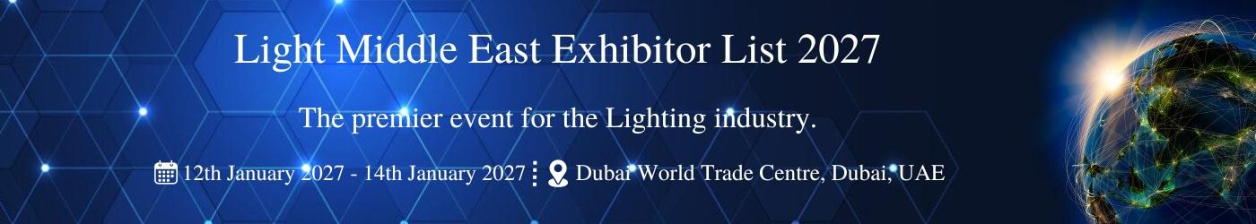 Light Middle East Exhibitor List Light Middle East Exhibitor List