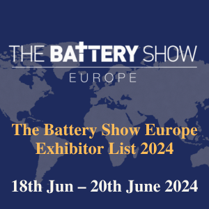 The Battery Show Europe Exhibitor List 2024